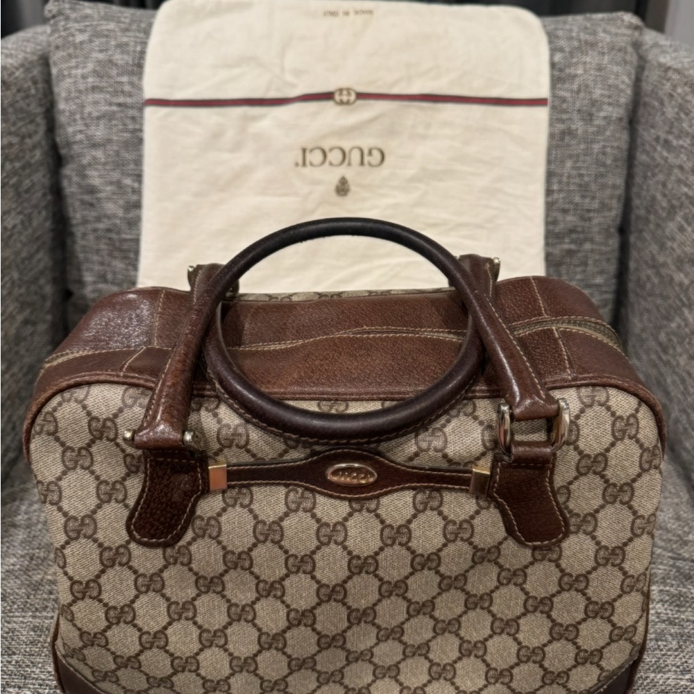 Gucci GG Supreme Monogram Brown top handle bag Satchel